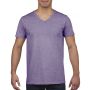 Gildan SoftStyle frfi V-nyak pl, Heather Purple