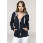 Kariban Contrast női kapucnis pulóver, Oxford Grey/Navy (KA467OXG/NV)
