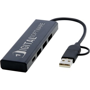 Rise USB 2.0 hub, fekete (vezetk, eloszt, adapter, kbel)