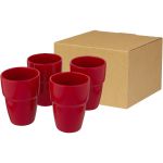Staki 4 darabos kerámia pohárszett, piros (10068621)